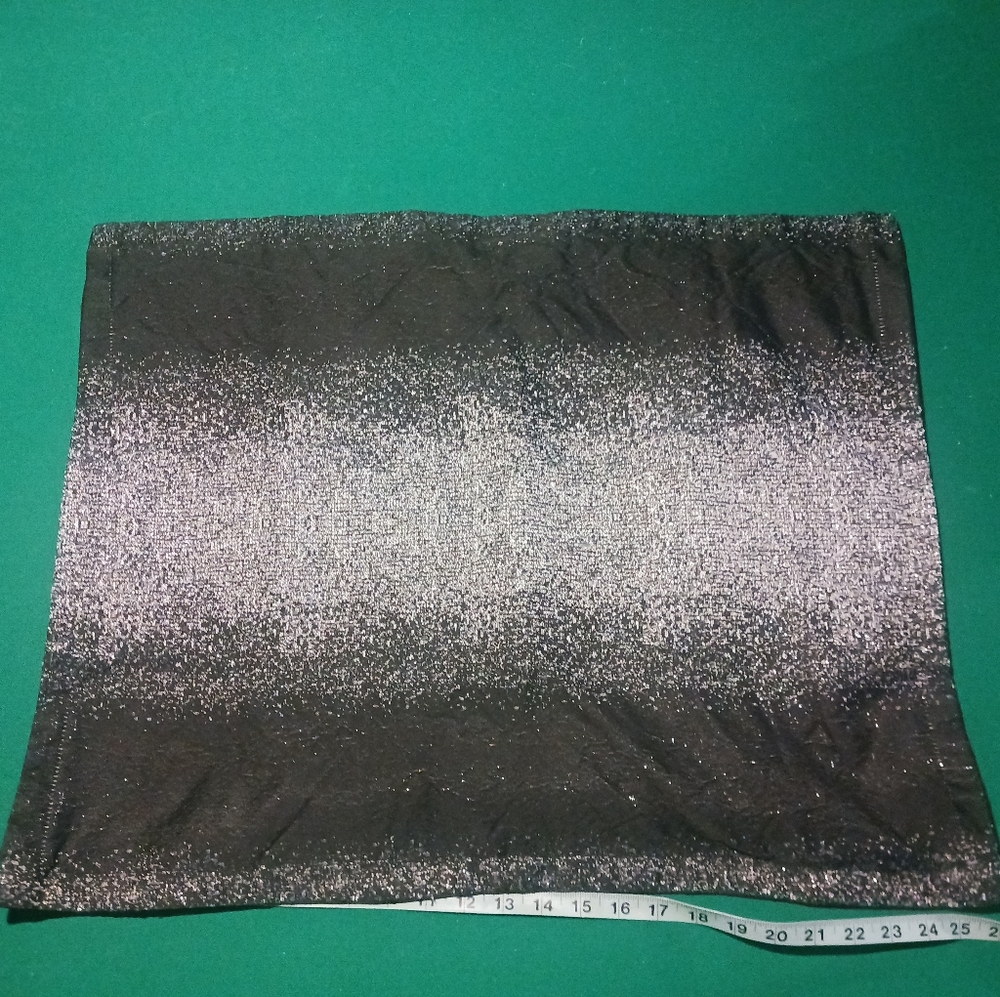 (2) Sparkly Black and Silver Pillowcases / Shams 21×26 Glittery